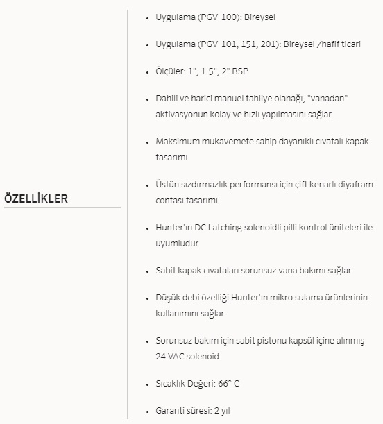PGV-100 (ELEKTRİKLİ KONTROL ÜNİTESİ UYUMLU) | Solenoid Vanalar | Peyzaj ...